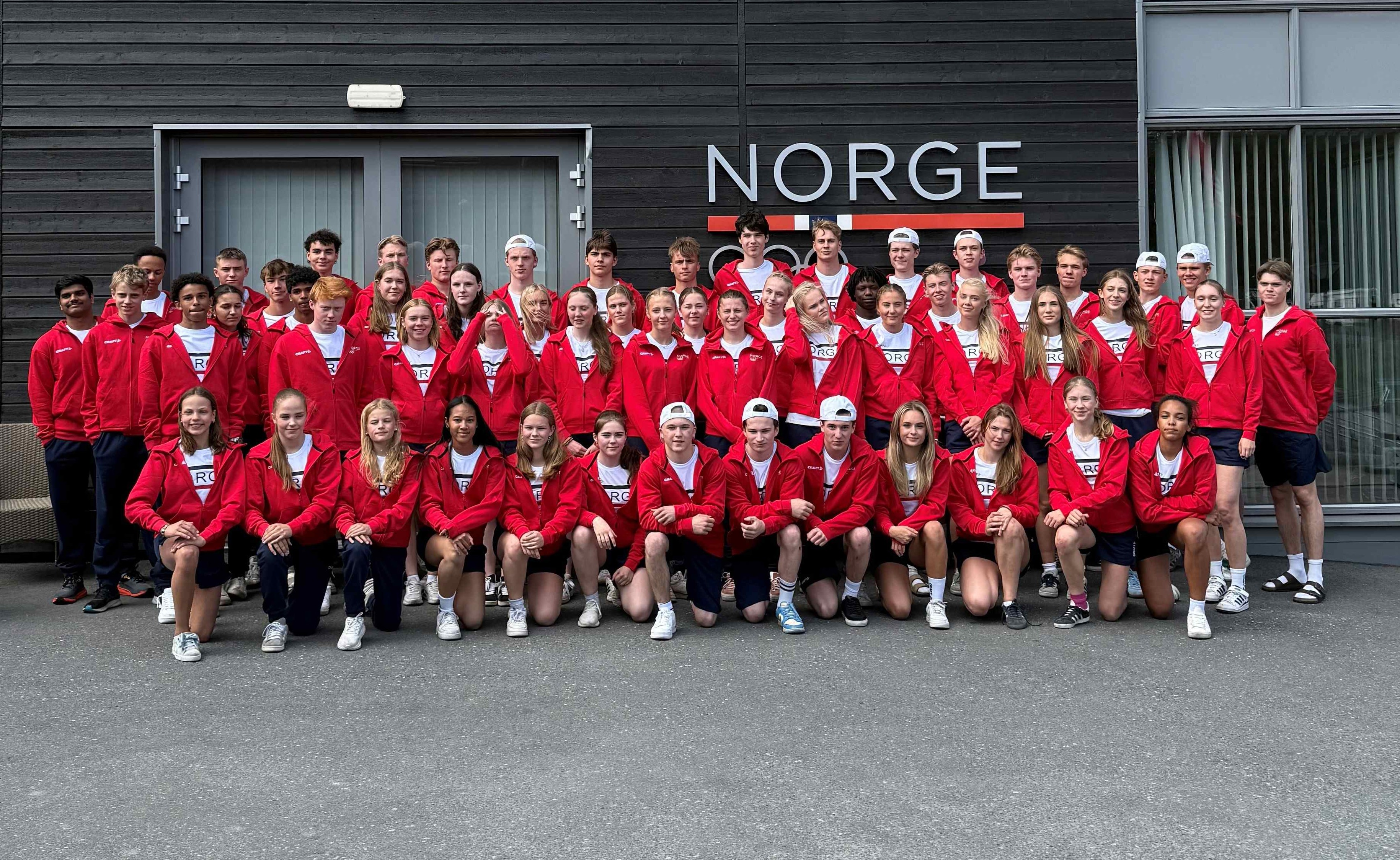 Den norske troppen til EYOF 2025. (Foto: Liv Kathrine Berg Olsen).