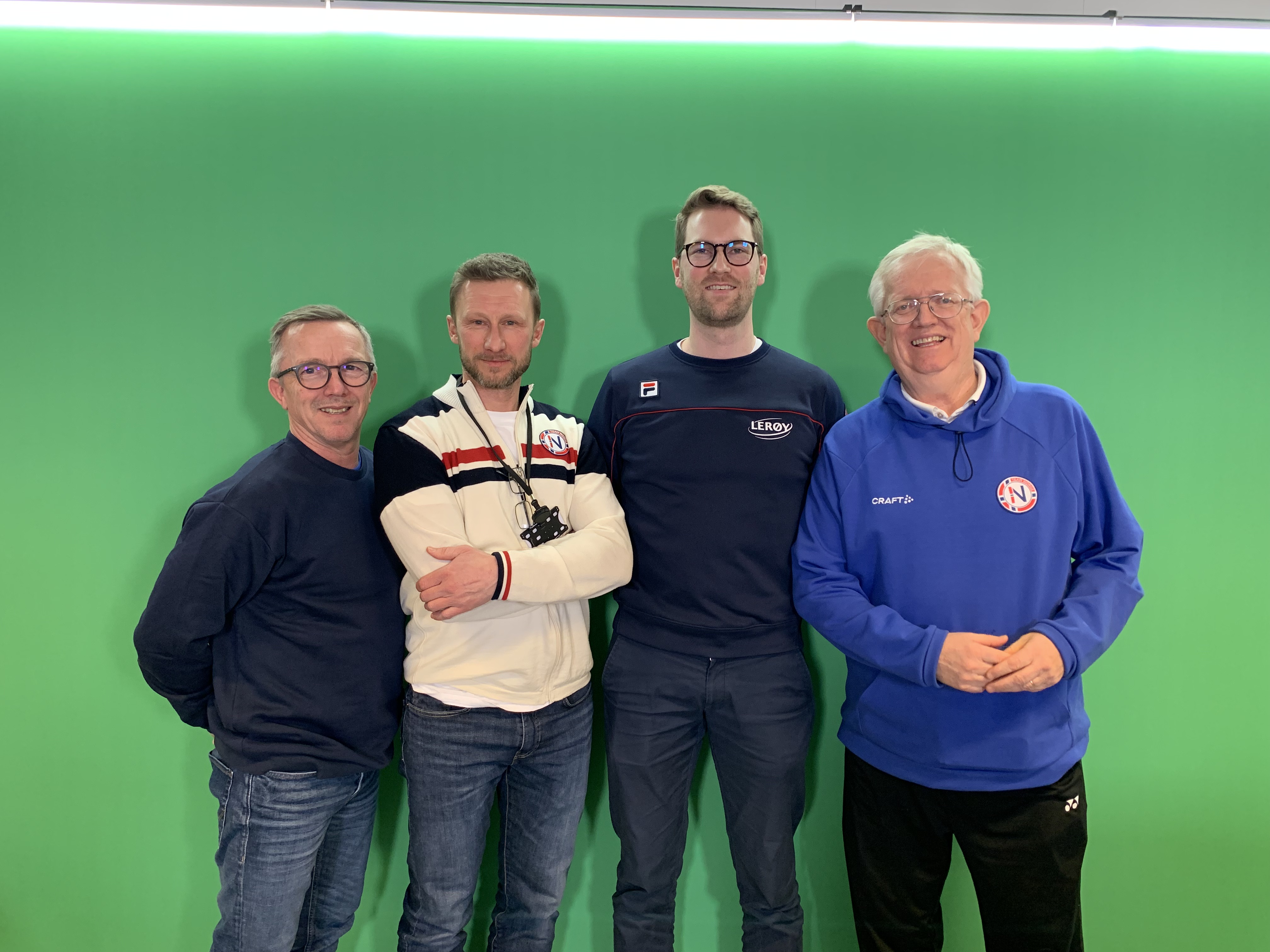 I siste episode av Olympiapodden møter du (fra v.) Morten Bråten, Jan Wojtaszek, Einar Agdestein og Øivind Sørvald. (Foto: Kamilla Fausa, BRIK).