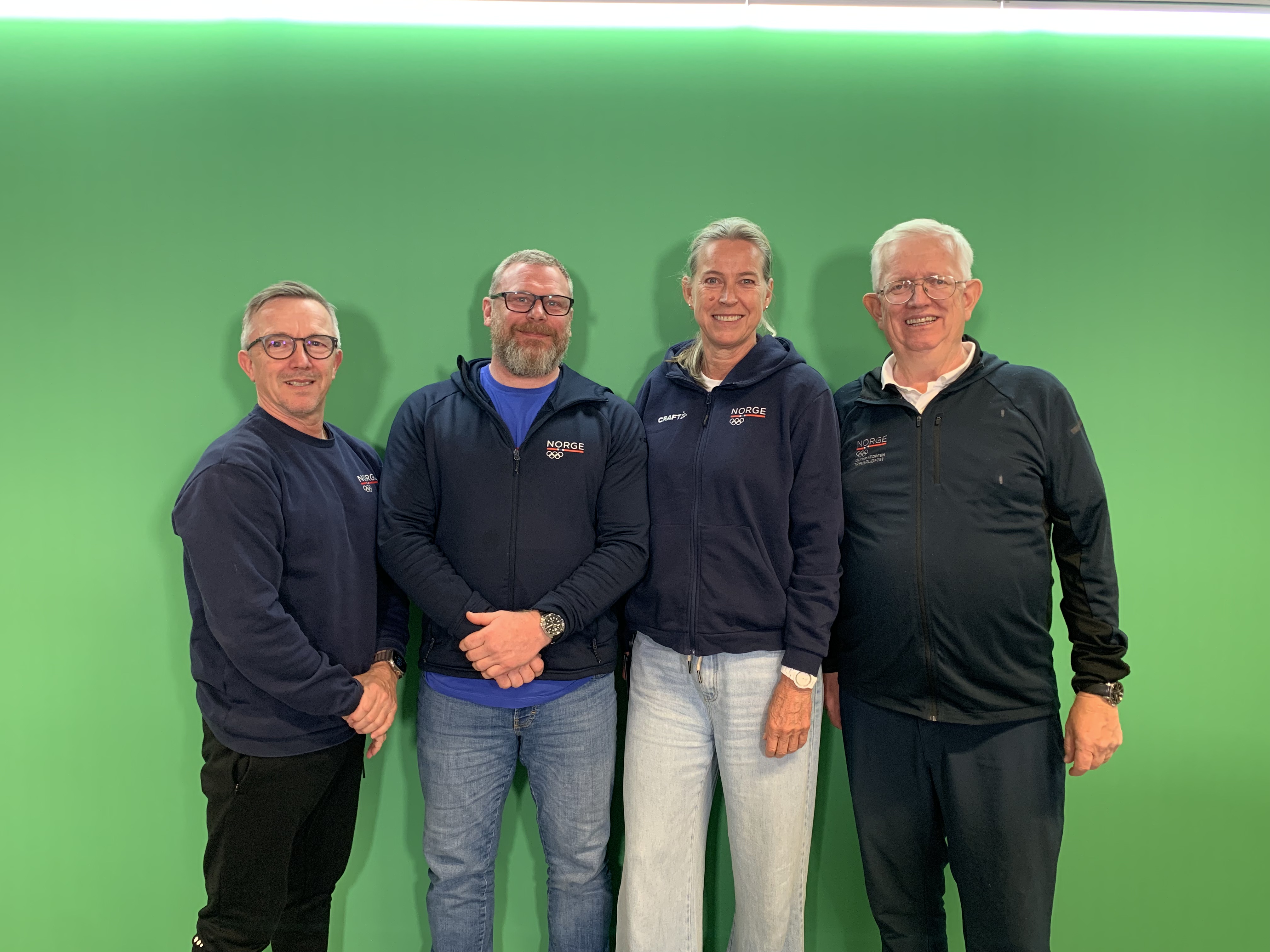 I siste episode av Olympiapodden kan du høre (fra v) Morten Bråten, Christian Ytterbøl, Hanne Haugland og Øivind Sørvald diskutere kognitiv belastning i toppidretten. (Foto: Kamilla Fausa, BRIK).