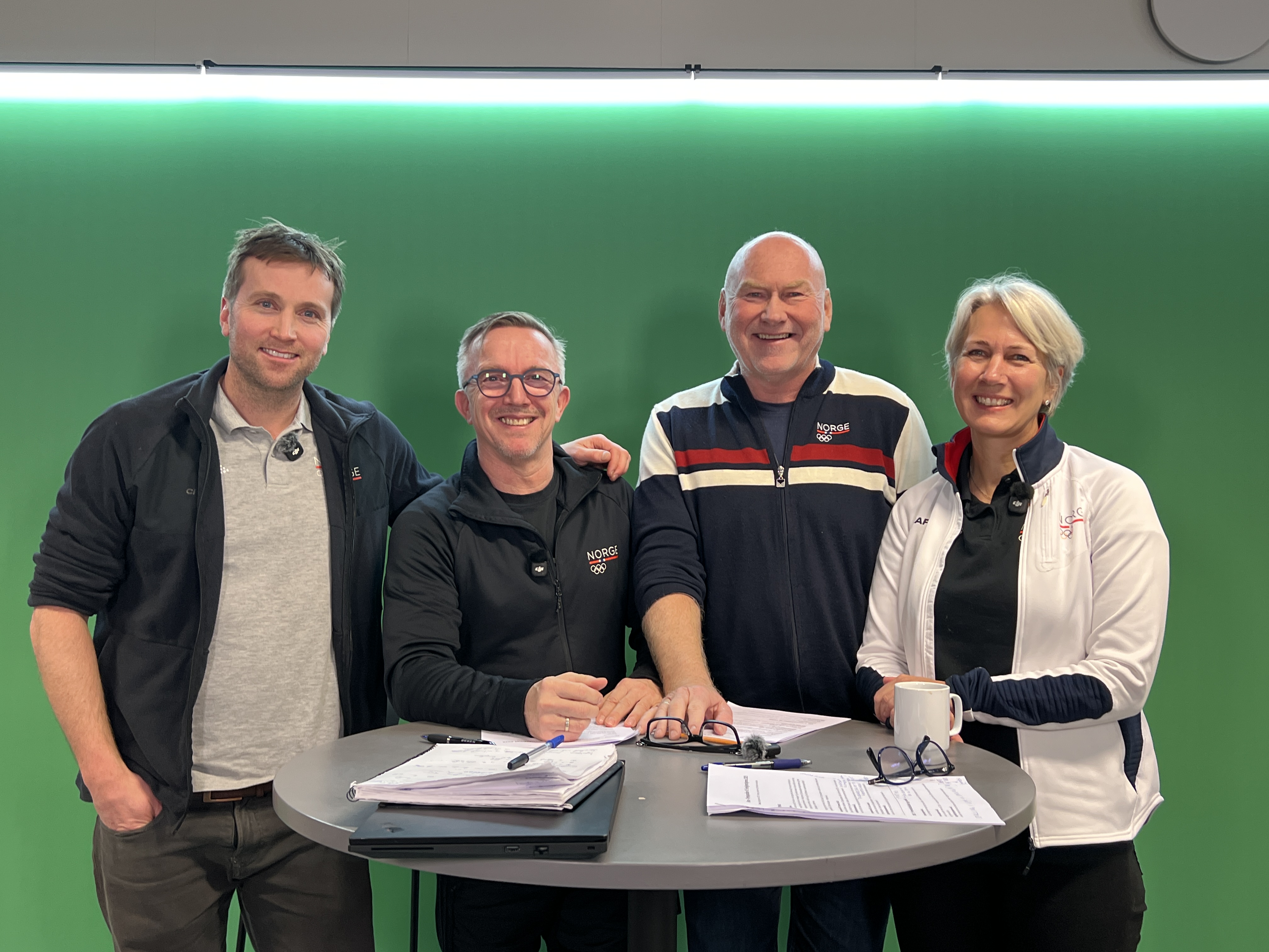 Hvordan blir fremtidens toppidrett? Dette temaet diskuterer (fra v.) John Anders Bjørkøy, Morten Bråten, Trond Pedersen og Hanne Staff. (Foto: Kamilla Fausa, BRIK).