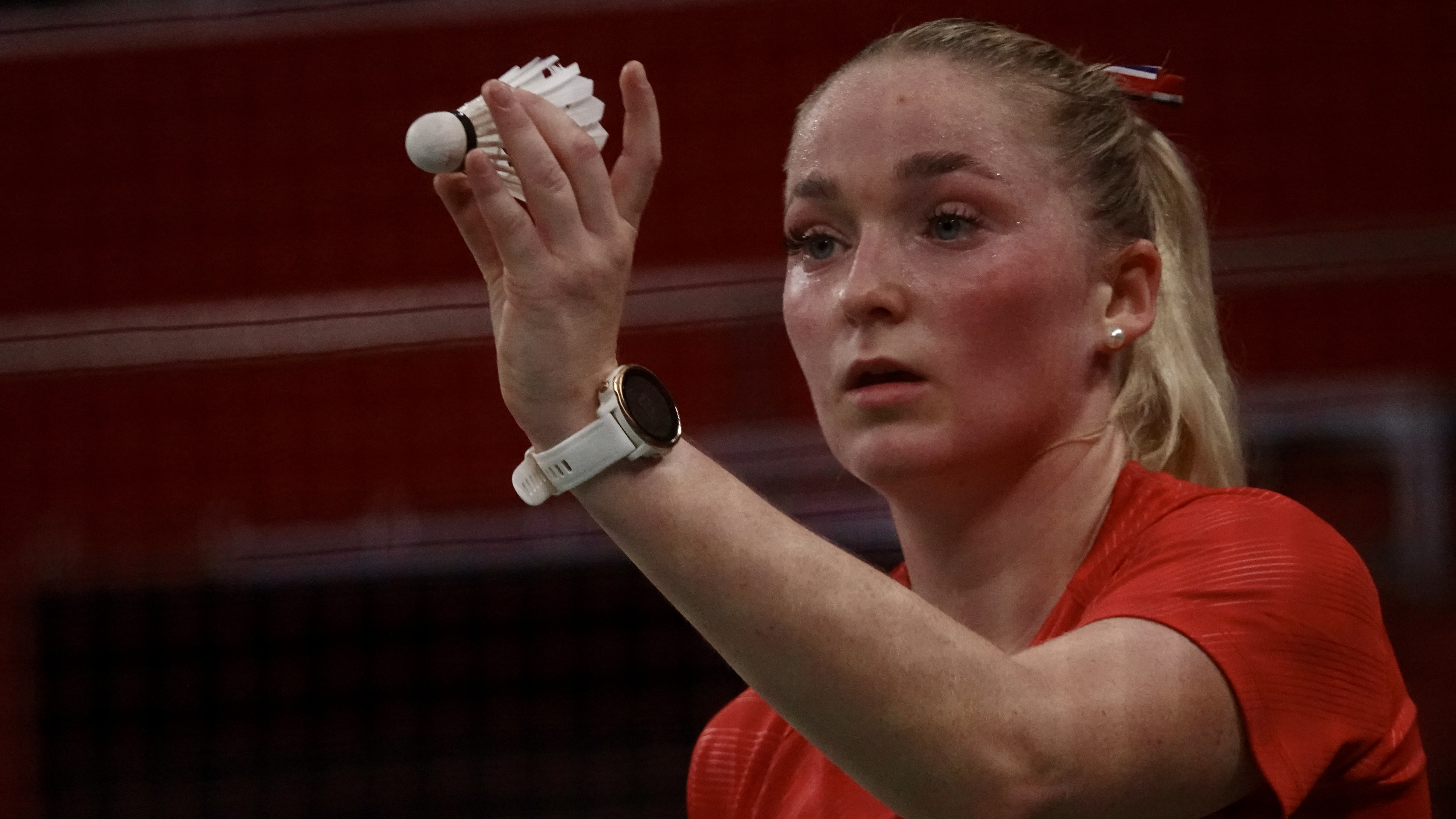 Helle Sofie Sagøy konkurrerer i badminton under Paralympics i Paris.