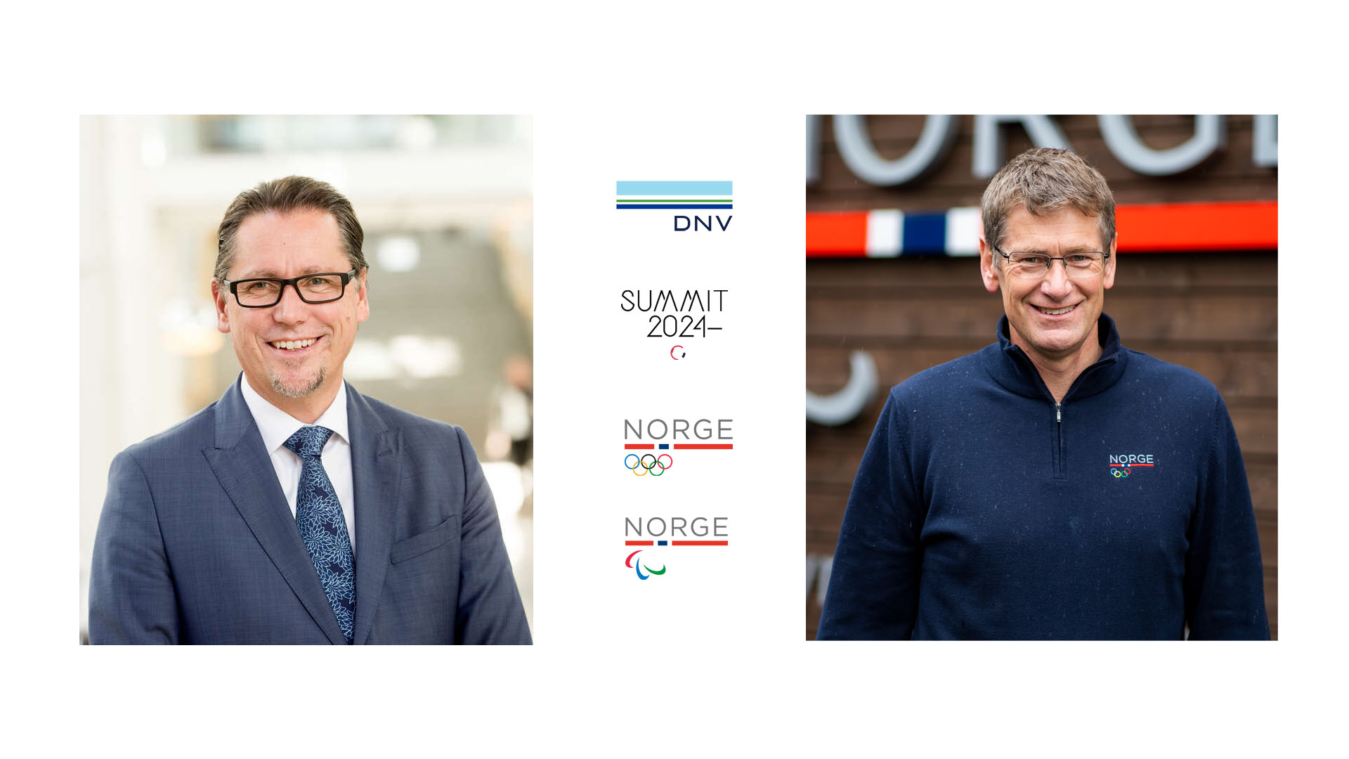 DNVs konsernsjef og administrerende direktør, Remi Eriksen og toppidrettssjef Tore Øvrebø ser begge frem til å samarbeide om Summit 2024.